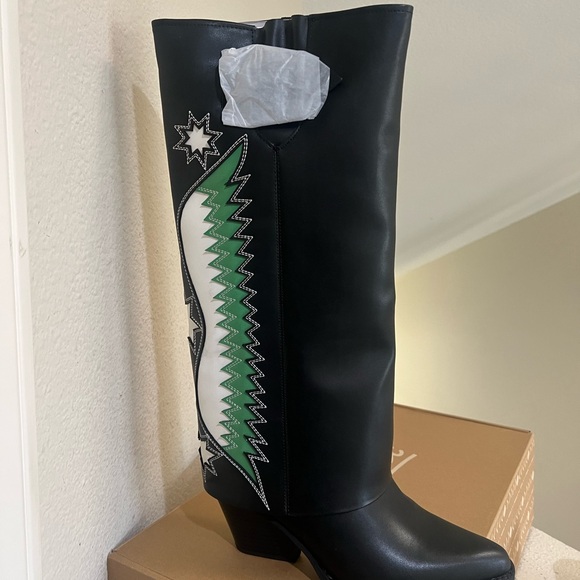 Zodiac Rowena Faux Leather‎ Wings Women's Multi Black Knee High Boot FS 9.5 - Picture 2 of 11